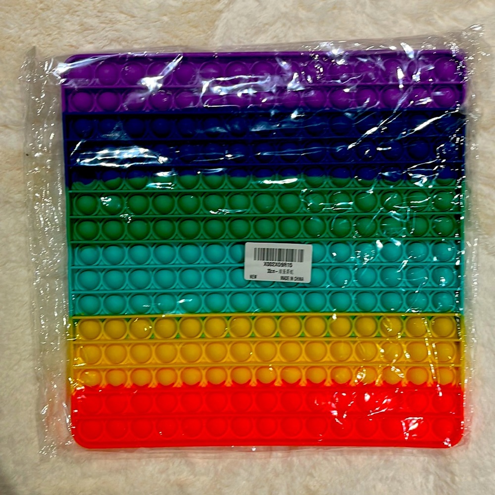 pop it Push Bubble Fidget Big Rainbow 256 Bubbles Jumbo Square Sensory Fidget